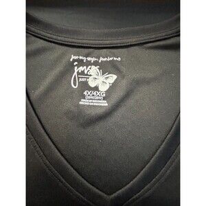 Just My Size JMS Black V Neck Activewear T Shirt Workout Top Plus Size 4X 26W 28